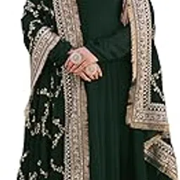 fusionic Elegant Green Georgette Anarkali Gown with Heavy Sequin Embroidery Work-picture-10