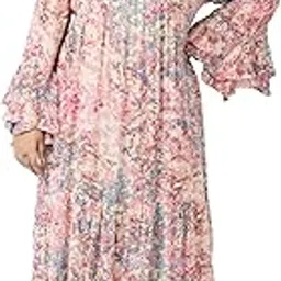 veldress21 Women Long Dress Floral Fit and Flare Summer Casual Regular Wear Pink-picture-13