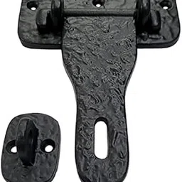 Adonai Hardware 5 Inch "Pekod" Antique Cast Iron Hasp and Staple for Chest/Trunks - Matte Black Powder Coated-picture-49