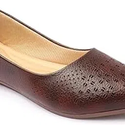 svya Women Leather Bellies Flats with Embroidered Slip On for Women-picture-14