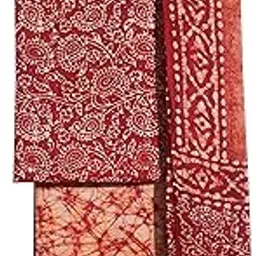 haider ali and sons Women's Pure Cotton Batik Print Unstitched Salwar Suit Dress Material With Duputta_003-picture-13