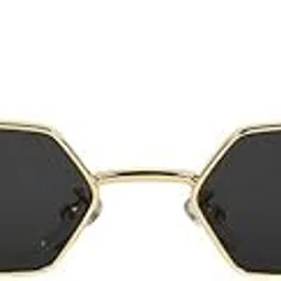 haute sauce Women's The Bash Geometric Sunglass For Casual Wear | One-Size | Califonia Gold Alloy Frame | Midnight Black Full Colour Polarized Lens | Full Rim | Eyewear For Woman & Girls-picture-12