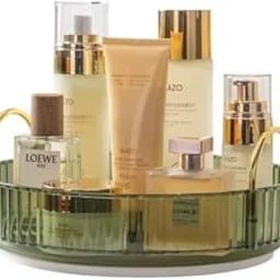 360° Rotating Makeup Organizer, Bathroom Make Up Spinning Holder Rack, Cosmetics Storage Vanity Shelf Countertop, Fits Cosmetics, Perfume, Skincare, Lipsticks (Vintage Green, 1 Tier)-picture-19