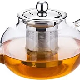 Incrizma Glass Kettle/Teapot with Stainless Steel Infuser & Lid, Borosilicate Glass Tea Kettle Stovetop Safe, Blooming & Loose Leaf Teapot-image-38