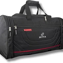 MITFA Travel Duffle Luggage Bag | Multiple Zippered Compartments Ultra-Light| Matty 50 litres Large Capacity | Men and Women Travel Duffle Bag (Black)-picture-24