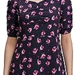 tokyo talkies Womens Floral A-Line Short Dress | Gathered Sleeves & Front | Chic & Feminine for Casual & Special Occasions | Dress for Women | Women Dress | Stylish Women Dress-picture-30