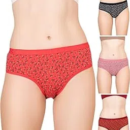 lux cozi for her Outer Elastic Hipster 100% Cotton Panty Set for Women | Cotton Panty for Women | Underwear for Women |Hipster Panties for Women | Colors & Prints May Vary | Pack of 4-picture-19