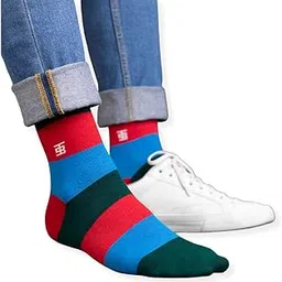 socksoho Cobalt Edition | Green, Red, Blue Stripe | Crew Length Socks | UK 7-11-picture-24