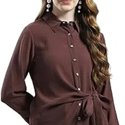 monte carlo Women's Solid Collared Neck Top | 3/4 Sleeve Casual Wear | Stylish & Comfortable | Everyday Top Wear for Women's-picture-15
