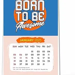 ESCAPER Born to be Awesome Flip Desktop Calendar 2025, 12 Monthly Pages with Thick Paper Twin-Wire Binding Table Calendar 2025 (A5 Size, 8.5" x 5.5")-picture-43