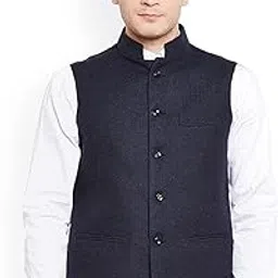 vastraa fusion Men's Solid Nehru Jacket (36) image 1