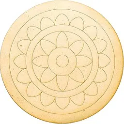 AJANTA ROYAL Wooden Pre Marked Circle MDF 3.5 mm Thick Round Cutouts for Art & Craft, Resin Art, Lipan Art, Madhubani Art, Mandala Art, Pyrography, DIY Painting (12x12) Qty:1-picture-14