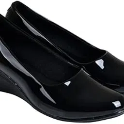 liyu立宇 Liyu Women Glossy Patent Wedge Heels, Stylish Slip-On Closed Toe Shoes For Office Wear And Formal Events-picture-15