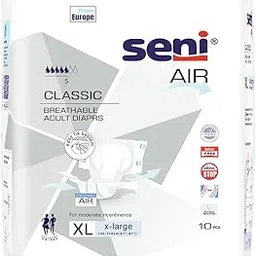 SENI Air Classic Breathable Adult Diapers - Extra Large (XL), 10 Piece image 1