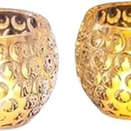 LED Flameless Diwali Candles - Battery Operated Acrylic Tealight Holders with Realistic Flame Effect for Home Decor, Pooja Room & Festive Decorations Pack of 2 (Art Deco, Mini)-image-82