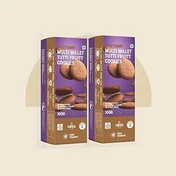 Millet Bank Multi Millet Tooty Frooty Cookies | Nutrient-Rich Delight with a Burst of Fruity Goodness | No Preservatives, No Artificial Colors, No Refined Sugar | Dairy-Free, No Maida, No Baking Soda, No Transfat | Wholesome Snacking | 2 x 100 g-picture-31