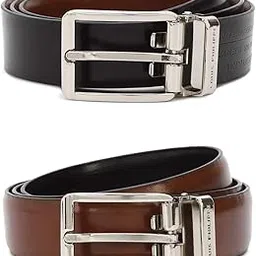 louis philippe Men Solid Reversible Formal Italian Leather with Shiny Nickel Buckle Belt-picture-33