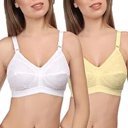 eve's beauty Womens Full Coverage White and Beige Bra-Pack of 2-picture-16
