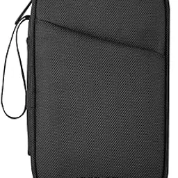kuklar Travel Organizer Pouch Premium Zippered Case with Wrist Strap, Multi Pocket Storage Bag for Passport Documents, Cables Gadgets & Accessories Lightweight Durable & Portable(Black)-picture-12