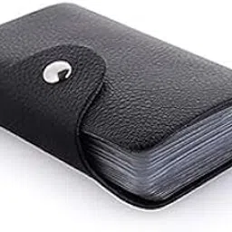Leather Credit Card Holder with Double-Sided Slots for Cards, Business Card Holder, ATM Card Holder Unisex- 12 Card Slots [Pack of 1]-picture-49