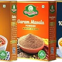 VAIDYA RISHI Sabji Masala Kitchen King Masala Garam Masala Authentic Indian Spice Blend for Flavorful Dishes Combo Pack -100g Each-image-4