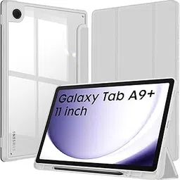 Robustrion Cover for Samsung Galaxy Tab A9 Plus Cover Case 11 inch, Hybrid Cover Case for Samsung Tab A9 Plus Cover/Tab A9+ Tablet Cover with Transparent Back [Auto Sleep/Wake Support] - Grey-image-5