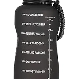 SOLARA Gallon Water Bottle for Adults 3.8 Ltr with Motivational Time Marker, Leakproof Durable BPA Free Non-Toxic Tritan Gallon bottle for Gym, Home, Travel, Sports, Trekking and Office, Black Knight-image-48