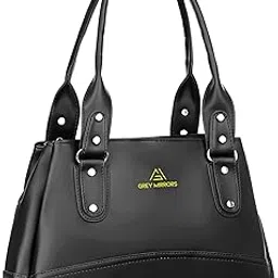 grey mirrors Women's Handbag, LightWight Faux Leather Shoulder Bag, Double Handle Tote-picture-39