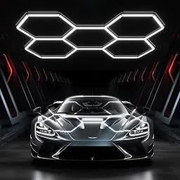 JTT - Hexagonal LED Garage Lights, 168W 21840LM Honeycomb Ceiling Light, Pack of 25 Car-image-27