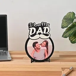 GKD I Love My Dad Photo Frame - Personalized Gift for Dad | Customized Wooden Table Top Frame with Photo | Unique Father's Day Gift, Birthday Gift for Father, Dad Gifts from Daughter or Son-picture-19
