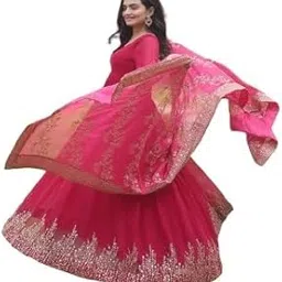 Gown-Dupatta Collections Pink for Womens-picture-54
