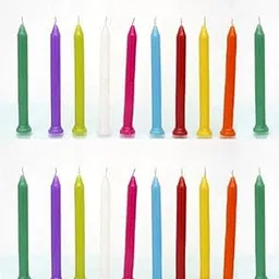 JainTraders Multicolor Sticks Candle | Long Burning Wax Candles for Home, Temple, Birthday, Party & Decoration Colorful Candles (Multicolor, 100, Count)-picture-24