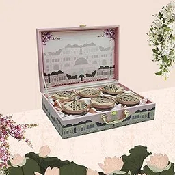 KRAFTIN STUDIO MDF Wooden Storage Box for Gift with 6 Glass Jar–Printed,Home Decor,Jewellery Organisers,Big Size Dry Fruit Storage Decorative Box for Kitchen,Wedding & Festival Gift Hamper-picture-27