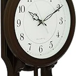 CHRONIKLE Elegant Vertical Plastic Case Analog English Numbers Pendulum Wall Clock for Living Room Home Decoration Gifts (Size: 25 x 7 x 43.5 CM | Weight: 615 Gram | Color: Rosewood)-picture-13