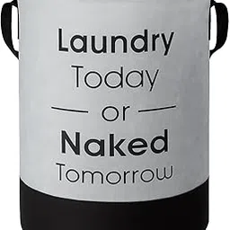 Ink Craft 50L Foldable Laundry Basket with Handles | Collapsible Non-Woven Clothes Hamper | Large Laundry Storage Bin for Bedroom, Bathroom & Home – Printed Design (Grey, Pack of 1)-picture-10