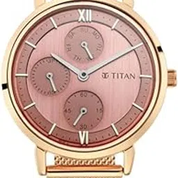 Workwear Rose Gold Dial Quartz Multifunction Metal Strap Watch for Women-NS2652WM01/NT2652WM01-image-7