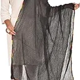 Nakoda Creation Pure Cotton Solid Women Dupatta (Samosa Cotton Dupatta_Black)-picture-36