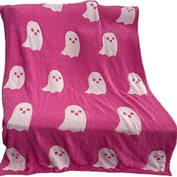ATORSE Ghosts Design Blanket Keep Warm Travel Blankets for All Season Sofas Couches Pink 100cmx150cm-picture-50