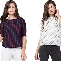 Women's Regular Fit Maroon & Red Line Top Now Try IT-picture-34