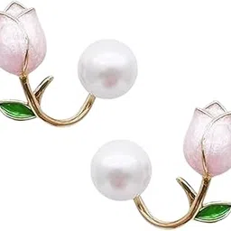 aevy Latest Teardrop Earrings, Stylish White Pearl Flower, Flower and Pearl Stud, (Pack of 3) Earrings for Women and girls-picture-38