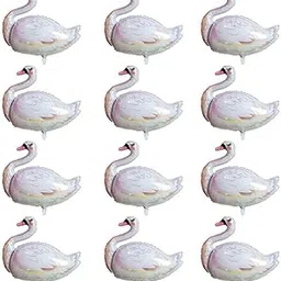 Merishopp 12pcs Cartoon Animal Aluminum Film Party s Toys White Swan-image-75