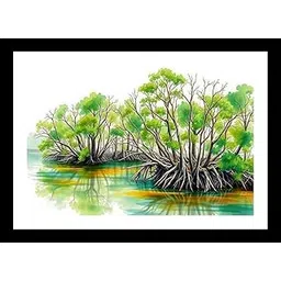 Jhamapukur Mangrove Majesty: Tranquil Waters, Rooted Beauty, a Framed Portrait. Photo Frame, Wall Art, Interior Accents, Residential/Commercial Decor, Premium Gifts | Size: 8 x 12 inches-picture-24