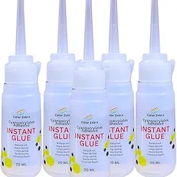 Color Zebra Instant Glue (Cyanoacrylate Adhesive) 5 x 20 ML Pack | General purpose instant adhesive For Super bonding of wood, paper, leather, Shoes, and fabric | For quick repairs |-picture-11
