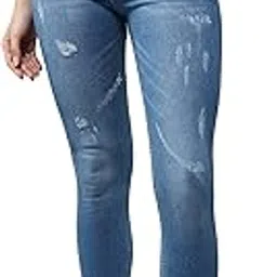 dolce crudo Women's Skinny High Rise Mild Distress Regular Stretchable Denim Jeans (DOAW18DEN02-79-318-38, Charlotte Blue, 38)-picture-35