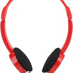 Foldable Wired Stereo Headset Children Headphone Tangle Free 3.6ft Long Cord, 3.5mm Pin with Microphone for Children Teens Boys Girls Smartphones School Travel Plane Tablet (Red) image 1