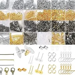 DIY Crafts Earring Hooks for Jewelry Making – Earring Making Kit – Earring Hook Earring Kit for Making Earrings Mix Sizes / Unsorted (25 Gram, Silver)-picture-24