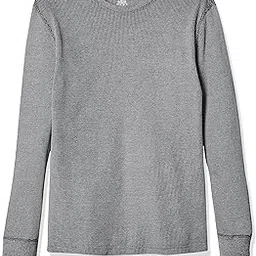 fruit of the loom Men's Recycled Waffle Thermal Underwear Crew Top (1 and 2 Packs), Greystone Heather, X-Large-picture-26
