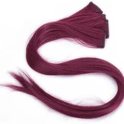 Single Clip 18 Inch Synthetic Streak Side Covers Up Extension Hair Extensions, Transform Your Look with Effortless Elegance, Clip-In, Tape-In, Pre-Bonded (pack of 2) (burgundy, 18 inch)-picture-49