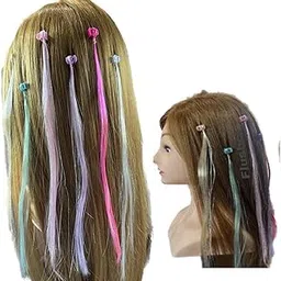 Flushia® Hair Tinsel 6pcs 6 Colors , Fairy Hair Glitter Hair Extensions, Hair Tensile |Glitter Extensions|Highlight Hair Extension Kids Accessories For Girls | Kids Hair Extensions with Hair Clature Hair Braid Decorative Hair Clips Hair Accessories Multicolor.-picture-52