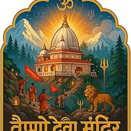 Comonot Vaishno Devi mandir Fridge Magnet 3x3 Inch | Fridge Decoration Magnet for Kitchen & Home Decor | Wooden Refrigerator Stylish Fridge Magnet-picture-27